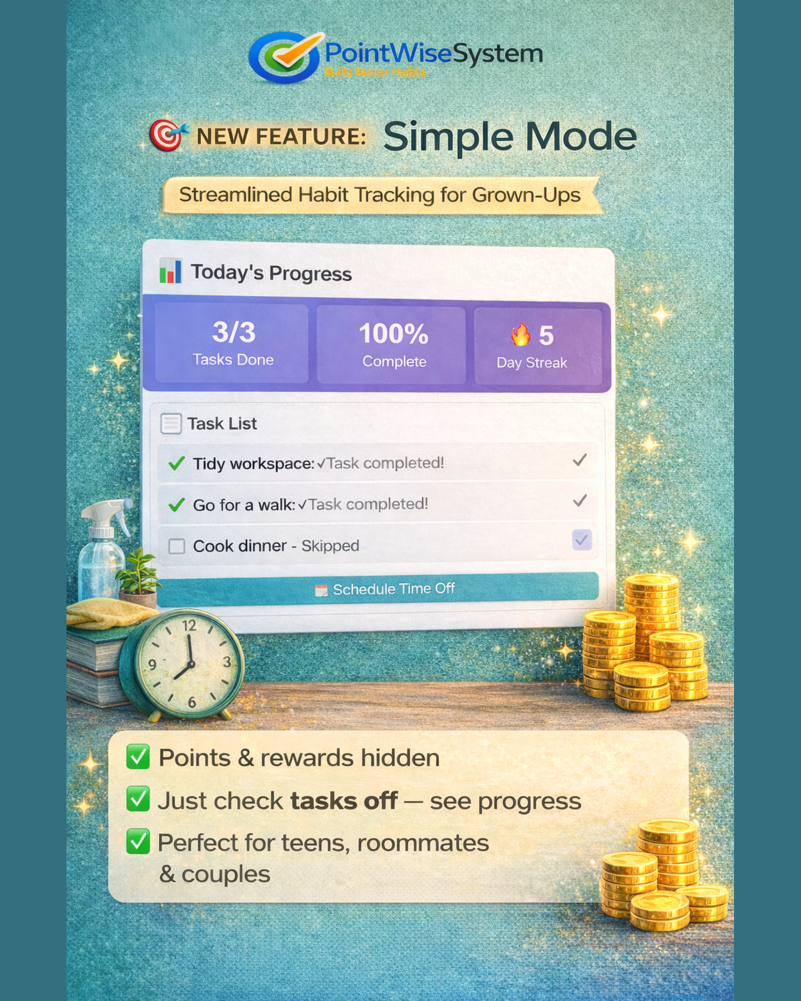 Simple Mode - Streamlined Habit Tracking for Grown-Ups